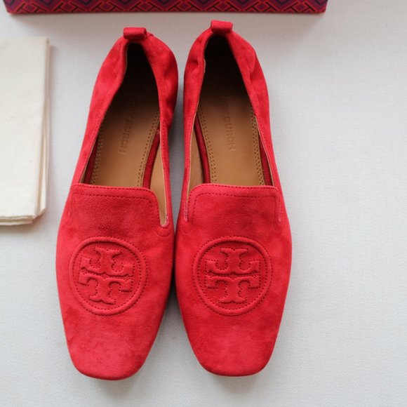 Tory Burch Red Suede Loafers - Picture 7 of 7
